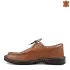 Кафяви мъжки ежедневни обувки от естествена кожа с връзки 13308-2