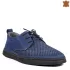Пролетно летни мъжки обувки от набук в синьо с връзки 13323-1
