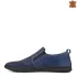 Пролетно летни мъжки обувки от набук в синьо с ластици 13324-1