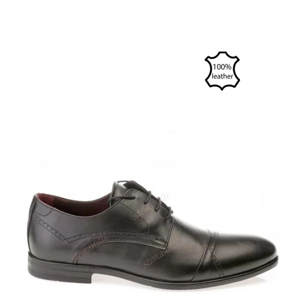 Черни мъжки елегантни обувки от естествена кожа 13065