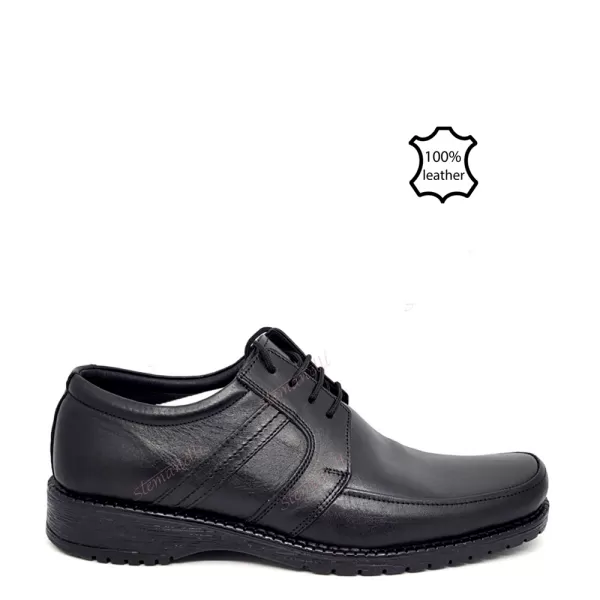 Удобни мъжки обувки от естествена кожа в черно