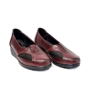 Дамски ежедневни обувки от еко кожа в цвят бордо...