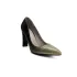 Дамски елегантни обувки на ток в сиво и черно