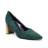 Елегантни дамски обувки Eliza в зелено с цветен ток