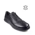 Мъжки ежедневни обувки от шагрен в черно с връзки