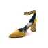 Жълти велурени дамски елегантни обувки на ток Елиза