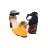 Жълти дамски елегантни сандали на ток Елиза с животински мотиви