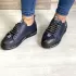Дамски спортни обувки от кожа в син цвят