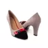 Дамски елегантни обувки на ток Елиза в нежно лилав и черен цвят