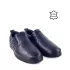 Тъмно сини мъжки обувки от естествена кожа с ластици