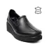 Черни дамски обувки с ластици на платформа 21028-1