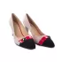 Дамски елегантни обувки на ток Елиза в нежно лилав и черен цвят