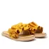 Жълти дамски летни чехли с набран ефект