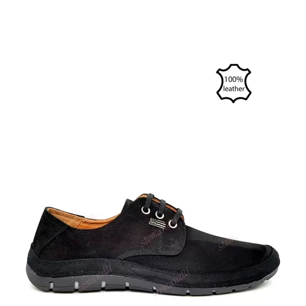 Мъжки обувки от естествен набук в черен цвят
