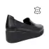 Черни дамски обувки с ластици на платформа 21028-1