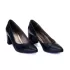 Сини дамски елегантни обувки на среден ток