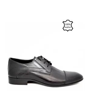 Мъжки официални обувки от естествена кожа в черно ...