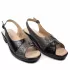 Дамски ежедневни сандали на нисък ток в черно и сиво