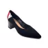 Велурени черни дамски елегантни обувки Eliza на ток 26856-1