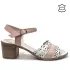 Дамски сандали на ток Giada Gabrielli в бяло и розово