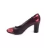 Дамски елегантни обувки на среден ток в бордо