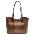 Дамска ежедневна чанта от еко кожа в бронзов цвят