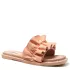 Дамски летни чехли с набран ефект в прасковен цвят