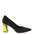 Дамски елегантни обувки Eliza в черно с цветен ток