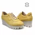 Жълти дамски летни обувки на средна платформа