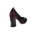 Дамски елегантни обувки на ток с отворени пръсти в бордо