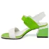 Дамски сандали Елиза с модерен ток в зелено и бяло