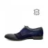 Сини мъжки официални обувки от естествена кожа и набук