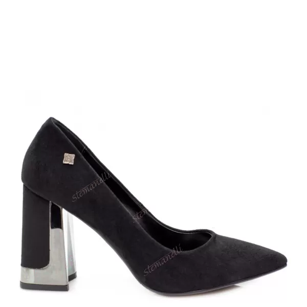 Дамски елегантни обувки Елиза в черен велур