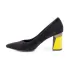 Дамски елегантни обувки Eliza в черно с цветен ток