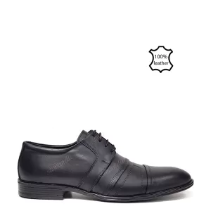 Черни мъжки елегантни обувки с връзки...