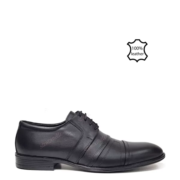 Черни мъжки елегантни обувки с връзки