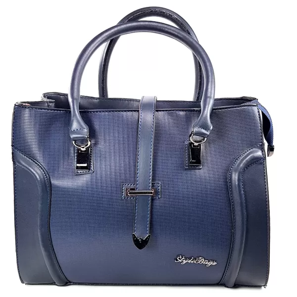 Дамска елегантна чанта от еко кожа в син цвят