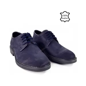 Тъмно сини мъжки обувки от естествен набук 13056...