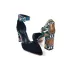 Черни дамски елегантни сандали на ток Елиза с змийски мотиви