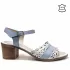 Дамски сандали на ток Giada Gabrielli в бяло и синьо