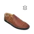 Кафяви шити мъжки обувки от естествена кожа с ластици 13029-1