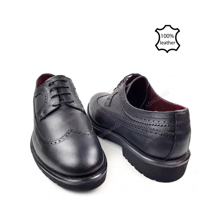 Идва с изтезание Така наречен Мъжки официални обувки оксфорд от естествена кожа в черен цвят —  Stemanelli.com