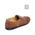 Кафяви шити мъжки обувки от естествена кожа с ластици 13029-1