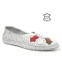 Бели дамски летни обувки от естествена кожа с шито...