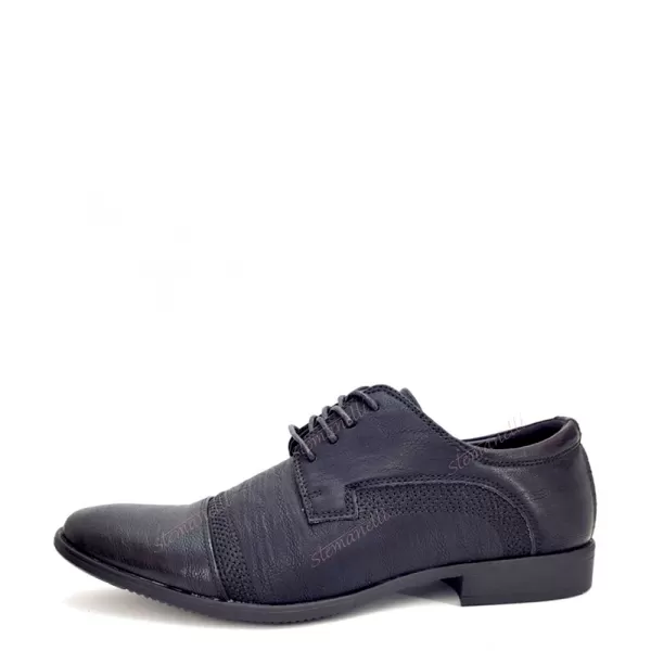 Качествени официални черни мъжки обувки от еко кожа