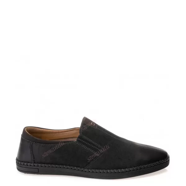 Мъжки обувки с ластик от еко кожа в черен цвят 13076-2