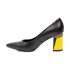 Черни елегантни дамски обувки Eliza с цветен ток