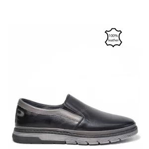 Черни мъжки ежедневни обувки с ластици 13155-1...