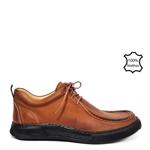 Мъжки ежедневни обувки с връзки в кафяво 13154-2