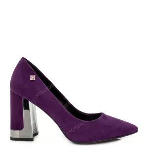 Дамски елегантни обувки Елиза в лилав велур